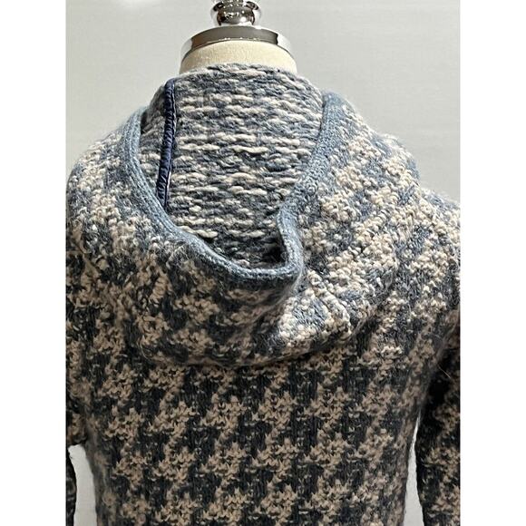 Stella McCartney Womens Crochet Hooded Thick Warm Sweater Blue White Size 38/XS‎ - Picture 7 of 14